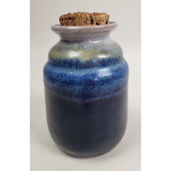 Vtg Flat Earth Stoneware Pottery Vices Corked Apothecary Jar Halloween Decor‎ - Picture 5 of 9